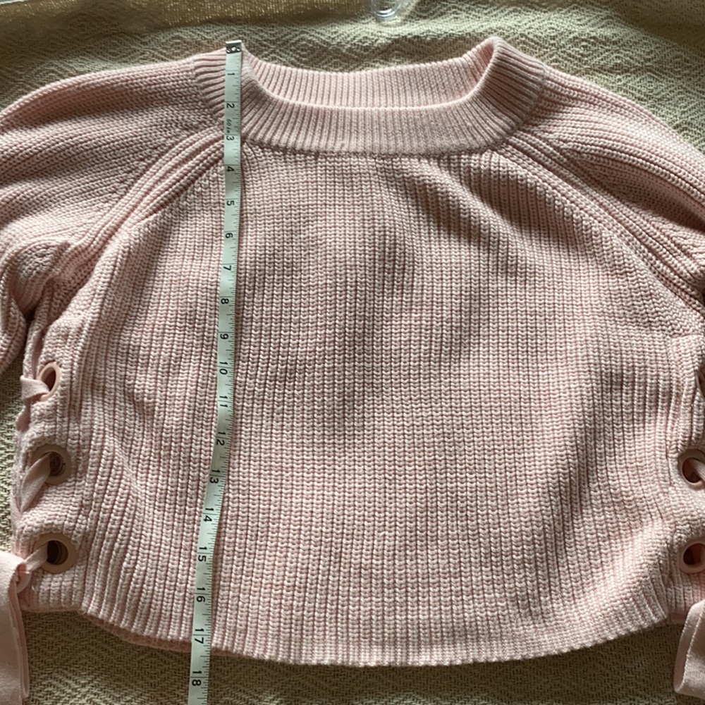 Endless Rose Blush Pink Cropped Sweater size L - Picture 7 of 8